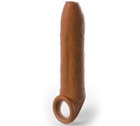 FANTASY X-TENSIONS Elite - funda para pene uncut, 7 in (17,78 cm), Caramelo (con correa)