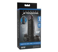 FANTASY X-TENSIONS - FUNDA EXTENSORA VIBRATORIA REALISTA FEEL 5 CM COLOR NEGRO