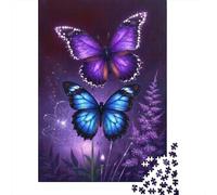 FantasyButterfly Rompecabezas PurpleBlue 1000 Piezas de Papel Reciclado Adultos Y Mayores De 12 Años Divertido, Regalo y Actividad en Casa 52x38cm/1000pcs