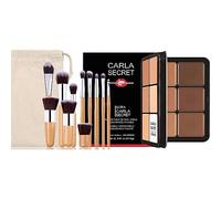 FantasyDay 12 Colores Larga Duración Impermeable Crema Maquillajes Correctores Concealer Contorno Makeup Set Colour Correcting Palette con 11 Brochas, Corrector de Cobertura Completa y Acabado Natural