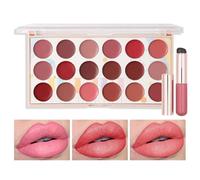 FantasyDay Juego de 18 colores de brillo de labios resistente al agua y duradero con pincel de maquillaje de Navidad paleta de brillo de labios para mujeres labios hidratantes cuidado de los labios