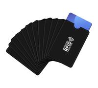 Fantasyon Protección RFID Tarjetas de Crédito, Juego de 12 fundas protectoras, 6,2 x 9,2 cm, negro, bloqueo sin contacto NFC