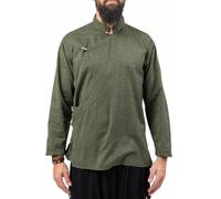 FANTAZIA Camisa tibetana con apertura lateral Khakiran - Talla S a XXXL caqui, caqui, M