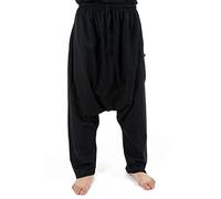 FANTAZIA Harem Hombre Recto Salwar Tradicional Nepal Pulabridge - Talla única Negro