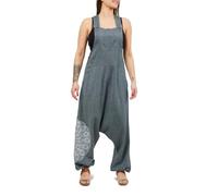 FANTAZIA - Mono de harén de algodón suave mandala zen Nilah, talla S a XXXL gris, Gris chinado oscuro., L