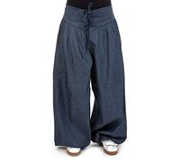 FANTAZIA Pantalón Aladin Jean Corset para mujer, talla única, 100% algodón, color azul, azul, Talla única