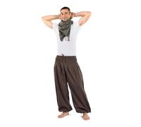 FANTAZIA Pantalón Harem Elástico Bouffant Marrón Elia - Talla única Marrón