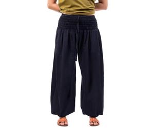 FANTAZIA Pantalón saroual ancho elástico July - Talla única Blanco/Crudo, Negro , talla única grande