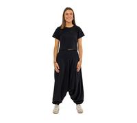 FANTAZIA Pantalones Harem Unisex Jogging Modulable Tayka - Talla única Negro, Negro , talla única grande