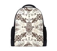 FANTAZIO - Abalorio para Mochila, diseño de Lunas, con símbolo de Hamsa, Mochila Escolar