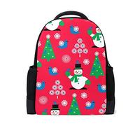 FANTAZIO - Abalorio para Mochila, diseño de muñeco de Nieve y pájaro, Color Rojo