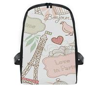 FANTAZIO Love In Eiffel Tower Mochila Delgada con Cierre Mochila de Viaje para niños