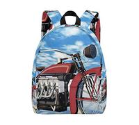 FANTAZIO Mochila clásica con patrón de Motocicleta