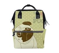 FANTAZIO Mochila para mamá con diseño de «I Love Pugs»