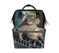 FANTAZIO Mochila para mamá con Teclado para Gatos, Instrumentos de Paso, Mochila Escolar