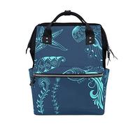 FANTAZIO - Mochila para Momia, diseño de Criaturas Marinas y Henna
