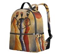 FANTAZIO Mochila para Viaje Mujeres africanas Pintura Mochila