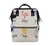 FANTAZIO Mochilas Animales Pájaro Tucán Flamingo y Loro Mochila Escolar Lona Daypack