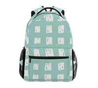 FANTAZIO Mochilas Aqua Square School bolsa tejido Daypack con cremallera