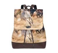 FANTAZIO Mochilas Caballos Running School Bag Daypack de piel