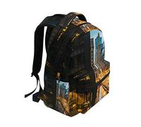 FANTAZIO Mochilas Chicago City Night School Bag Daypack, Unisex Adulto, FO-033, 1, Talla única