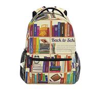 FANTAZIO Mochilas Estantería Back To School Pattern School Bag Daypack