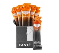 FANTÉ Gel 60 Naranja, 60 g Carbohidratos, 200 mg Cafeína, 6 Unidades | 18,8% de zumo natural de naranja, 350 mg de sodio, ratio 1:0,8, sin aromas, edulcorantes ni aditivos, sin gluten ni lactosa