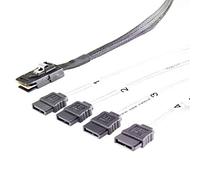 Fantec 2166 adaptador de cable Mini SAS 4x SATA Negro - Adaptador para cable (Mini SAS, 4x SATA, Male connector / Male connector, 0,7 m, Negro)
