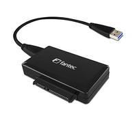 Fantec AD-U3SA - Adaptador USB 3.0 a SATA (para discos duros SATA I/II/III y SSD de 6,35 cm (2,5" o 8,89 cm/3,5", compatible con 6G), color negro