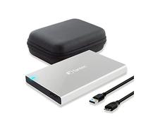 Fantec ALU-25B31 - Carcasa externa para discos duros de 6,35cm (2,5'') SATA y SSD, conexión supervelocidad+ USB 3.1 de hasta 10Gibt/s y UASP, enfriamiento pasivo, de aluminio, plata