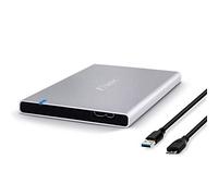 Fantec ALU-7MMU3 Carcasa externa para discos duros HDD de 2,5'' y SSD, SATA I/II/III, para discos ultra finos de hasta 7mm, USB 3.0 supervelocidad, de aluminio, color plata