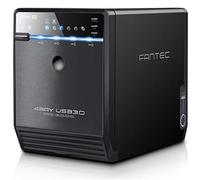 FANTEC QB-35US3-6G - Carcasa de Aluminio para 4 discos duros de 3.5″ con USB 3.0 & eSATA, Negro