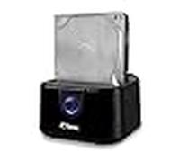 FANTEC USB3.2 Gen1 Docking Station for 1x SATA 3.5/2.5 Inch SSD/Hard Disk, Transfer Rates up to 5Gbit/s (SUPERSPEED), High-Gloss Plastic, Black