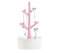 Fantes - Organizador de soporte de joyería para gato y árbol, collar, pendiente, pulsera, organizador de soporte para el cabello, material ABS de primera calidad para niña