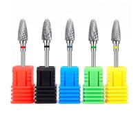 Fantexy uñas taladro conjunto para uñas de acrílico, 3/32 pulgadas profesional tungsteno uñas archivo bits uñas arte herramientas, manicura pedicura shapen quitar herramientas(5 piezas)