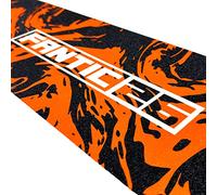 Fantic26 Patinete de acrobacias de repuesto I Park I Niños I Trick I Tret I Roller I Papel de lija antideslizante 58,5 cm I Apto para cubiertas de hasta 58,5 cm x 15,5 cm (remolino negro/naranja)