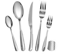 FANTICDE-Cubiertos 40 piezas, Kit Cubiertos Individuales Acero Inoxidable para 8 personas, omprend cuchillos/tenedores/cucharas, lavable en lavavajillas, fácil de limpiar