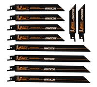 FANTICDE Hojas de sierra sable, 10 piezas, para metal, hojas de sierra de sable de acero bimetálico, sierra sable con cobalto para cortar pernos, metal fino, 100-225 mm, 14-24 TPI