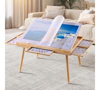 Fantico Mesa de rompecabezas con cajones, mesa de rompecabezas de 1500 piezas con patas Pro, naturaleza