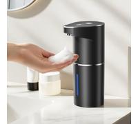 Fantictas Dispensador automático de jabón espumoso, dispensador de pared sin contacto, ajustable en 3 niveles, dispensador de jabón eléctrico con sensor de movimiento por infrarrojos para baño, cocina