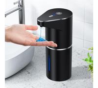 Fantictas Dispensador de jabón automático, sin contacto, de montaje en pared, recargable, dispensador de jabón eléctrico ajustable en 3 niveles de 350 ml con sensor de movimiento por infrarrojos para