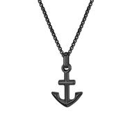 FANTIKAXW Hiphop Anchor Necklace para hombres, 2 piezas/set, cuello cubano de cadena, moto al aire libre, accesorios de cuello para montar Punk