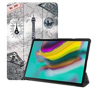 FanTing para Samsung Galaxy Tab S5e Funda, Slim Smart Cover Funda Protectora de PU Cuero,Función de Soporte incorporada， para Samsung Galaxy Tab S5e -Torre de Hierro Retro
