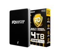 Fantom Drives - Unidad de Estado sólido portátil 3D NAND TLC de 4 TB - Thunderbolt 3 y 4 USB 3.2 Tipo C - 2800 MB/s - Certificado Intel -TB3X-2300N4TB