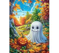 Fantôme Dans le Champ de citrouilles d'automne Rompecabezas 500 Piezas Cartón para Toda La Familia Mitos fantásticos Ocio Tranquilo En Casa Alivio Ansiedad Decoración Artística Detalle Regalo 500 PCS