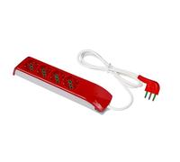 FANTON 410112 Regleta Fido roja 4 tomas bipaso Schuko 16 A - Cable 1,5 m. Ideal para árboles y luces de Navidad - Enchufe italiano grande 16 A