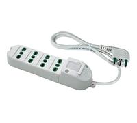 Fanton 41023 - Regleta bipaso 4 Tomas bipaso Italianas 2P + T 16A con Cable e Interruptor Bipolar Brillante, Blanco, 1,5 m