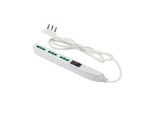 FANTON 47402 Regleta Slim 1,5 Metros 3 Tomas bipaso, Interruptor de sobrecarga con Enchufe pequeño Clock útil para Lugares Estrechos, detrás de Muebles y mesitas de Noche