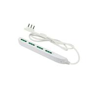 FANTON 47404 Regleta Slim 1,5 Metros, 4 Tomas bipaso con Enchufe Grande Clock útil para Lugares Estrechos, detrás de Muebles y mesitas de Noche