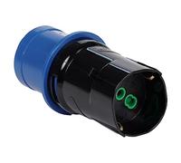 FANTON 78100-E Adaptador industrial azul de enchufe CEE a enchufe Schuko/bipaso universal, enchufe 2P + T 16 A 220 V IP44, para obras y camping